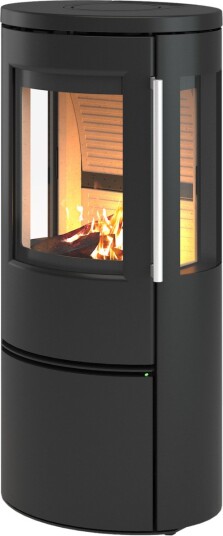 Termatech TT23RG A-Flame Svart Vedovn Med Sideglass Og Ståldør
