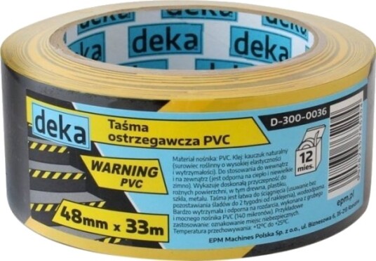 Deka Deka Advarselsbånd 48 Mm X 33 M Svart