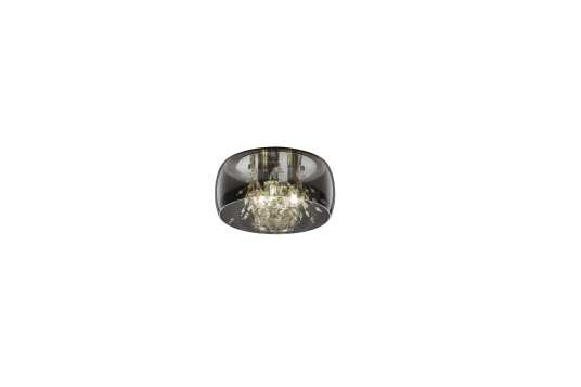 Crystel Taklampe 35 cm 3xE14 Krom/Krok glass -