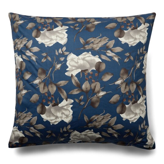 Borg Living Putetrekk 60x63 cm 100% myk bomullssateng Blossom blue By Night Borg Living Putetrekk 60x63 cm 100% myk bomullssateng Blossom blue By Night