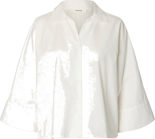 Selected Women Skjorte slwEmilia Oversize 3/4 Hvit