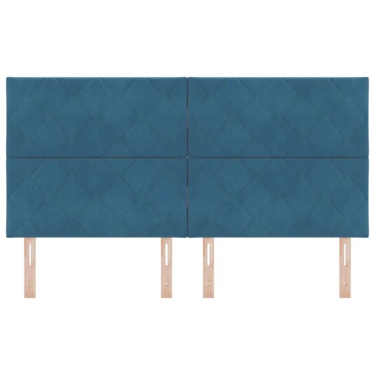 LED Hodegavel Diamantblokker Design Mørk Blå 180 cm Fløyel