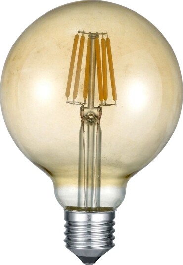 Trio Lighting LK LED E27 filament big globe 8W 810lm 2700K brun 3-trinn -