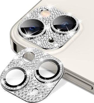 iPhone 15/15 Plus Hat Prince Glitter Kamera Linse Beskyttelse - Sølv