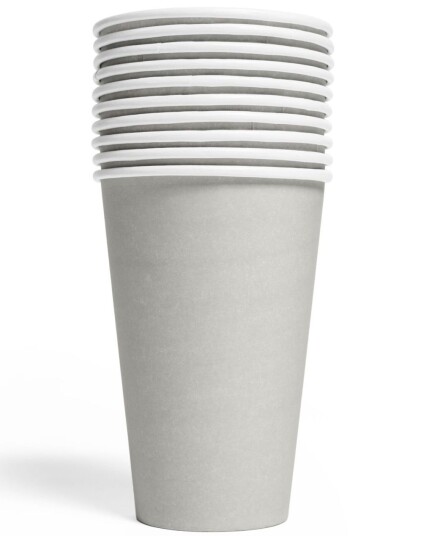 10 stk Sølvfargede Pappkrus 350 ml 10 stk Sølvfargede Pappkrus 350 ml