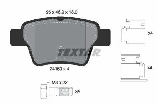 Bremseklosser TEXTAR 2415001 Bremseklosser TEXTAR 2415001