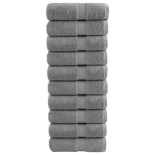 Premium vaskehåndklær SOLUND 10 stk grå 30x30 cm 600 g/m² Premium vaskehåndklær SOLUND 10 stk grå 30x30 cm 600 g/m²