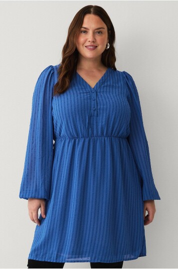 Zizzi Kjole caGunna L/S Abk Dress Blå