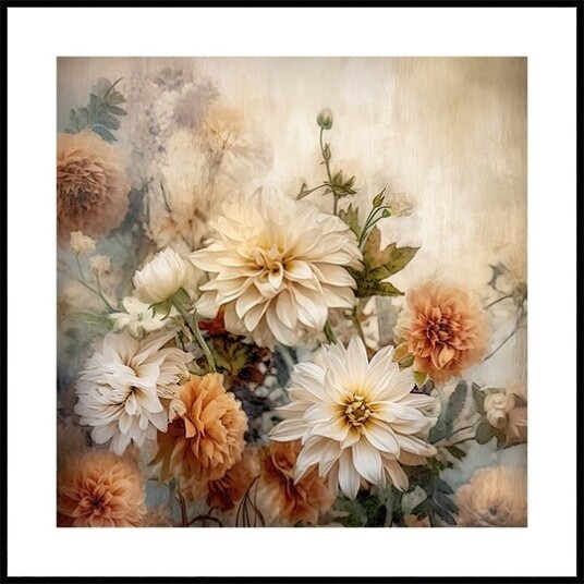 Fa Vintage Floral 44 Plakat Plakat / 100x100cm Fa Vintage Floral 44 Plakat Plakat / 100x100cm