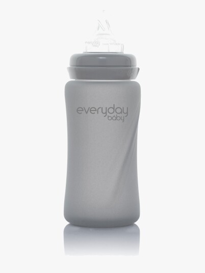Everyday Baby Glass Baby Bottle Healthy + Quiet Grey 240Ml - Grey - 240 ml