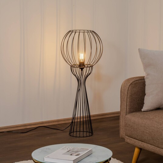 HELam Mercure gulvlampe svart metall/plast høyde 93 cm HELam Mercure gulvlampe svart metall/plast høyde 93 cm