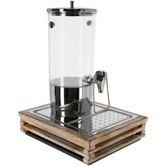 VEGA Drikkedispenser komplett Natchez enkel GN 1/2; Størrelse GN 1/2, 37x31x50.8 cm (LxBxH); Vintagehvit/Transparent/Stålgrå; Rektangulær