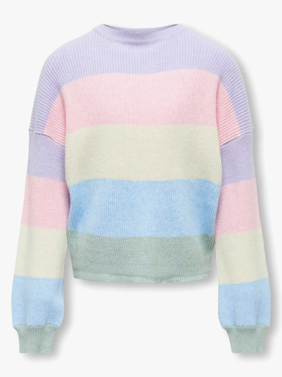 Kids Only Sandy Long Sleeve Stripe Pullover Knit Lilla 134/140