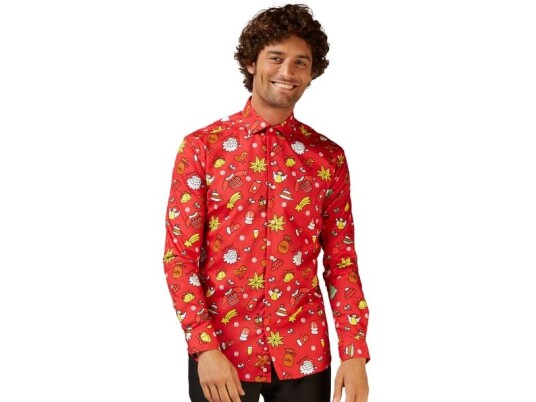 Div Lev. Juleskjorte Doodle Red Div Lev. Juleskjorte Doodle Red