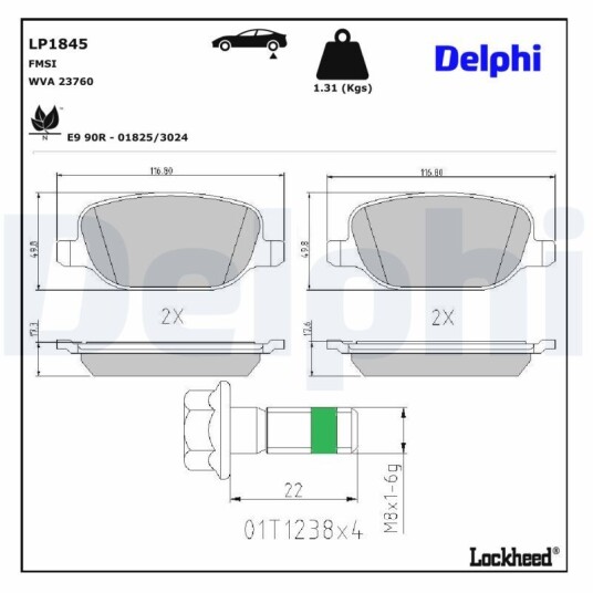 Bremseklosser DELPHI LP1845
