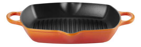 Le Creuset Grillpanne Signature Med 2 håndtak 30x30 cm (LxB) Oransje Kvadratisk Le Creuset Grillpanne Signature Med 2 håndtak 30x30 cm (LxB) Oransje Kvadratisk