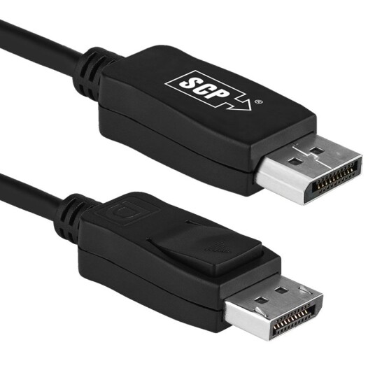 SCP DP12-3M - DisplayPort1.2, HBR2, VESA Certified, 4K2K@60Hz, 21.6Gbps, DP(m) to DP(m), Passive, 5M