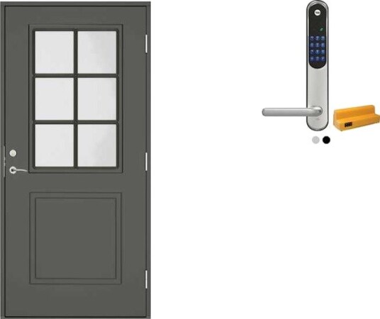 Ytterdør Swedoor Clever-Line+ Tiveden med Yale Doorman Classic Home