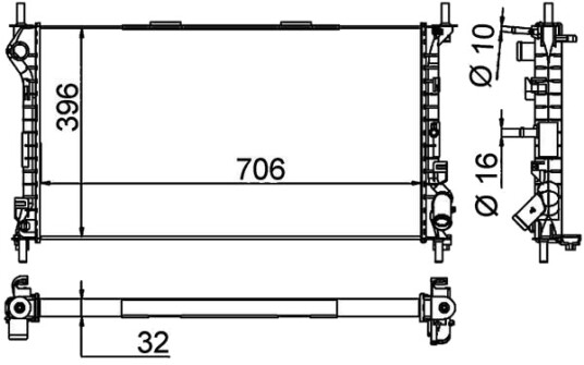 Radiator, motorkjøling MAHLE CR 1196 000P