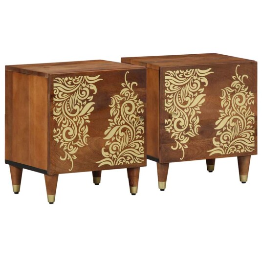 Nattbord 2 stk 40x33x46 cm Solid Tre Mango Nattbord 2 stk 40x33x46 cm Solid Tre Mango