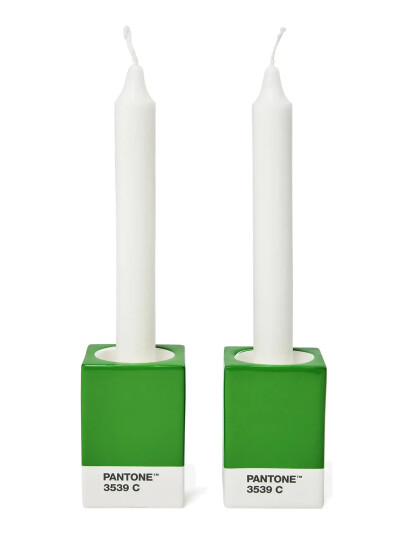PANTONE Pantone Candlestick Set Of 2 - Green - ONE SIZE