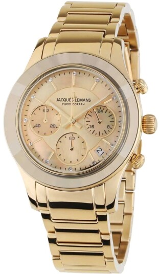 Jacques Lemans Dameklokke 1 2151H Venice Gullfarget/Gulltonet stål