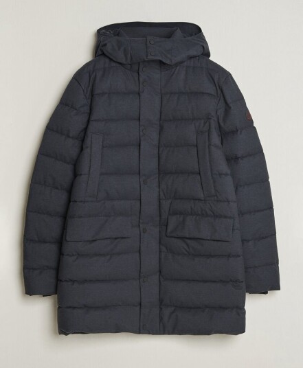 Save The Duck Byrne Padded Flannel Coat Navy Blue Melange