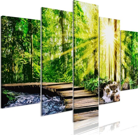 Bilde Forest Footbridge 5 Parts Wide 100x50 Artgeist sp. z o. o.