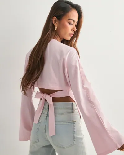 Nelly   Rosa   Open Back Tie LS Top