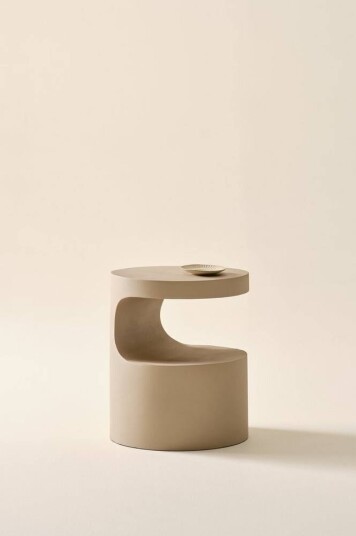 PICTON sidebord ø 40 cm Beige