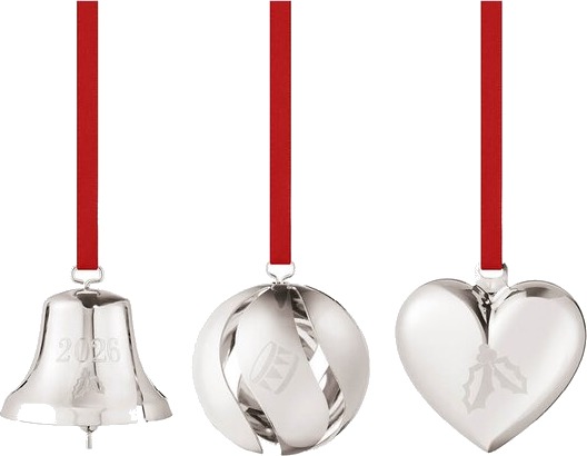 Georg Jensen   2026 ornamentsett 25,2 cm 3 stk sølv
