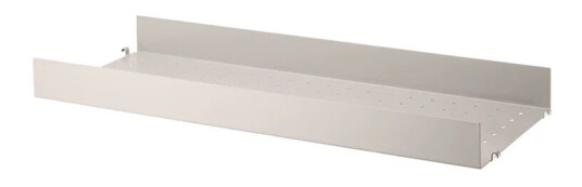 String hylleplate metall beige 78x30 cm høy kant String hylleplate metall beige 78x30 cm høy kant