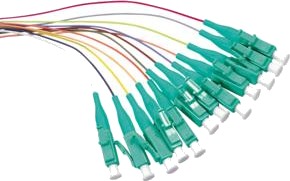 LogiLink Fibre optic pigtail set - LC - OM3 50/125 - 2 m - aqua - 12 pieces
