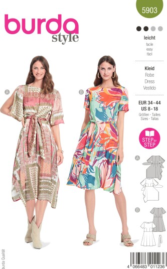 Burda 5903 - Kjole EUR: 34-44, US: 8-18