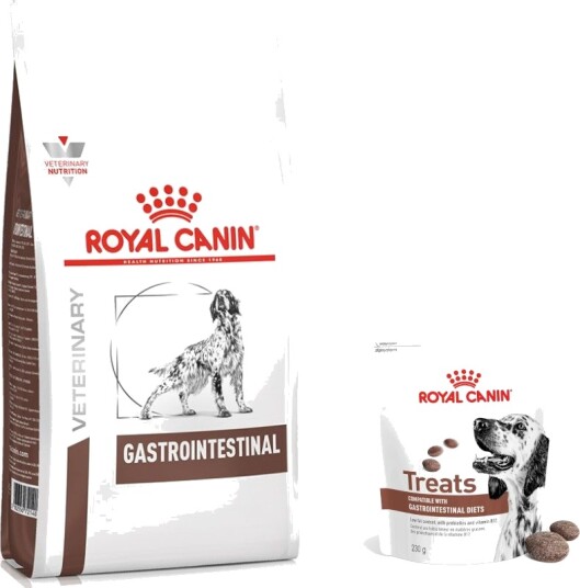 Royal Canin Veterinary Gastrointestinal + 3 X 230 G Snacks På Kjøpet! 15 kg Adult