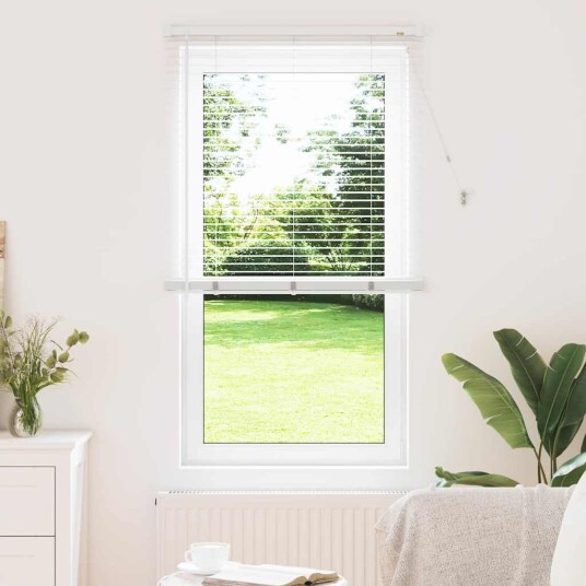 Vindu Persienne med gardiner Manual Hvit Aluminium