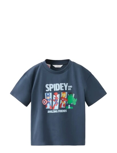 Mango Spidey Cotton T Shirt Blue 12 18M Mango Spidey Cotton T Shirt Blue 12 18M