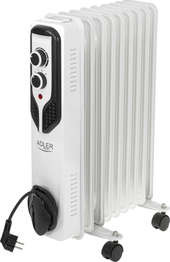 Adler AD 7816 Oljeradiator 2000W 9 ribber Hvit Adler AD 7816 Oljeradiator 2000W 9 ribber Hvit