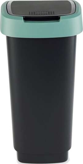 Affaldsspand Rotho Twist Sort Plast 25 L Sort Låg Med Grøn Kant Affaldsspand Rotho Twist Sort Plast 25 L Sort Låg Med Grøn Kant