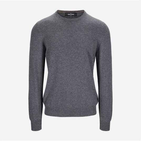 Gran Sasso Crew Neck Cashmere - Grey Grå 58
