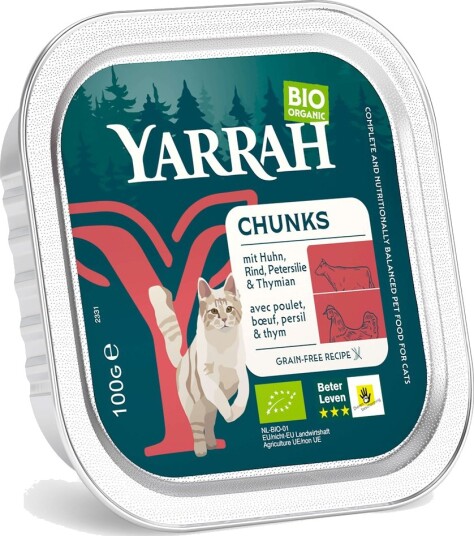 Yarrah Våtfôr Økologiske Biter Økologisk & Økologisk Med Øko Persille & Øko Timian Kylling Okse 16 X 100 G Yarrah Våtfôr Økologiske Biter Økologisk & Økologisk Med Øko Persille & Øko Timian Kylling Okse 16 X 100 G