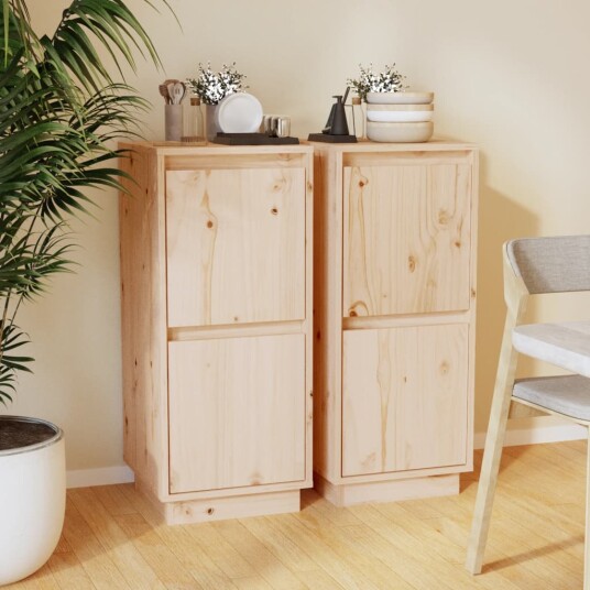 vidaXL Skjenker 2 stk 31,5x34x75 cm heltre furu vidaXL Skjenker 2 stk 31,5x34x75 cm heltre furu