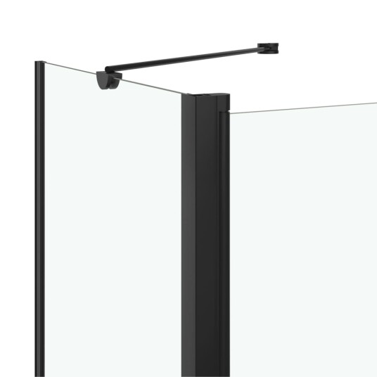 Leddet dusjkabinett ESG 120x68x130 cm svart