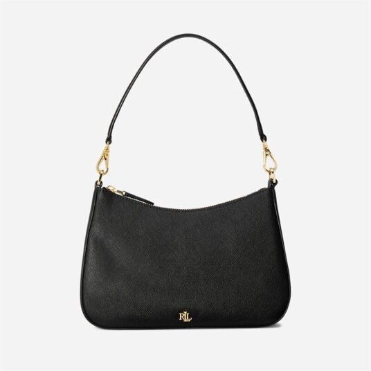 Ralph Lauren Crosshatch Leather Medium Danni Bag Black Ralph Lauren Crosshatch Leather Medium Danni Bag Black