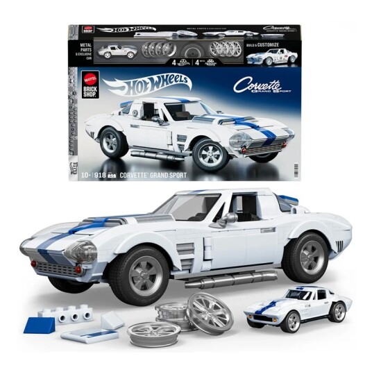 Hot Wheels Byggesett – Brick Shop Elite Series 1:16 – Corvette Grand Sport