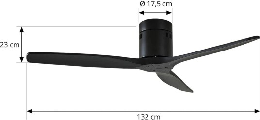 Lucande takvifte Vindur svart DC stillegående 132 cm Lucande takvifte Vindur svart DC stillegående 132 cm