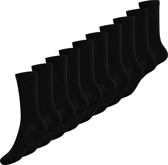 URBAN QUEST 10 Pack Women Bamboo Basic Socks Black 36 40