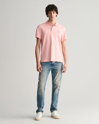 Klassisk piquéskjorte i regular fit BUBBELGUM PINK XL