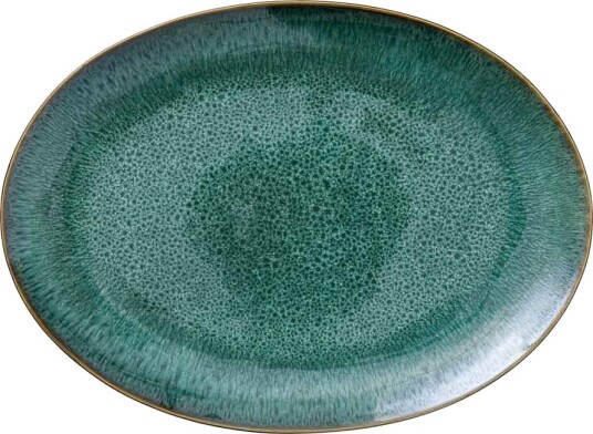 Bitz Fat ovalt 45x34 cm mørkegrønn