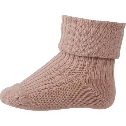 MP 533 Cotton Rib Baby Strømper 188 Wood Rose 22-24